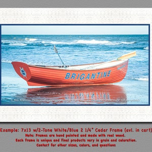 Brigantine NJ Lifeboat Framed Canvas Art Print Photography Design Decor Boat Beach House Lifeguard Rescue Safety Swim Jersey Shore Note Card image 2