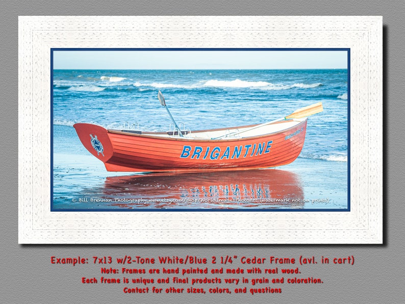 Brigantine NJ Lifeboat Framed Canvas Art Print Photography Design Decor
