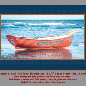 Brigantine NJ Lifeboat Framed Canvas Art Print Photography Design Decor Boat Beach House Lifeguard Rescue Safety Swim Jersey Shore Note Card image 3