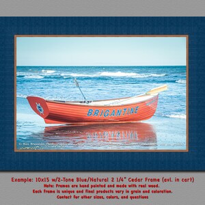 Brigantine NJ Lifeboat Framed Canvas Art Print Photography Design Decor Boat Beach House Lifeguard Rescue Safety Swim Jersey Shore Note Card image 3