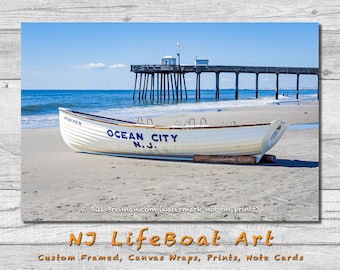 Ocean City NJ Lifeboat Framed Canvas Art Print Photography Decor Boat Beach House Lifeguard Rescue Jersey Shore Bill Brennan Photography