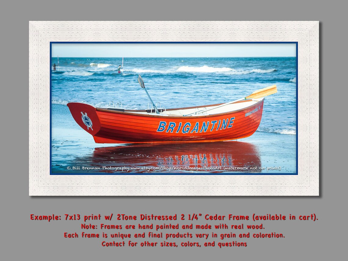 Brigantine NJ Lifeboat Framed Canvas Art Print Photography Etsy