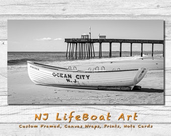 Ocean City NJ Lifeboat Art, Beach House Decor