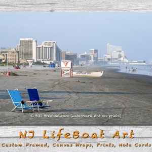 Ventnor NJ Lifeboat Framed Canvas Art Print Photography Boat Beach House Decor Lifeguard Rescue Jersey Shore Bill Brennan Photo