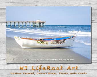 North Wildwood NJ Lifeguard Boat Wall Art, Beach House Decor