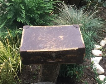 Vintage Suitcase, Small Suitcase, Retro Suitcase, Carry on Suitcase, Vintage Briefcase, Brown Suitcase, Travel Suitcase