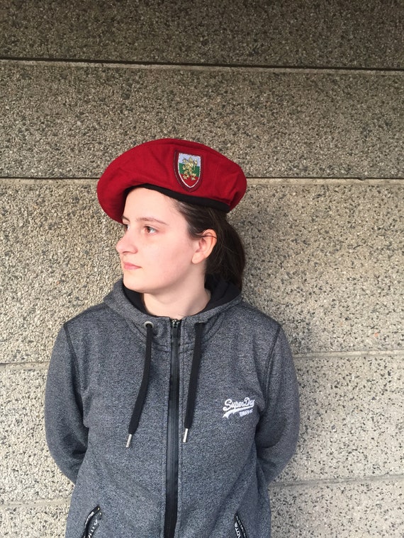 Red Beret, Women's Beret, Bulgarian Beret, Wine Re