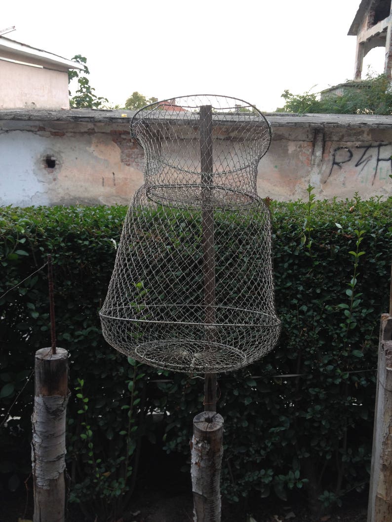Vintage Metal Fish Trap Fish Basket Wire Basket Collabsible Etsy