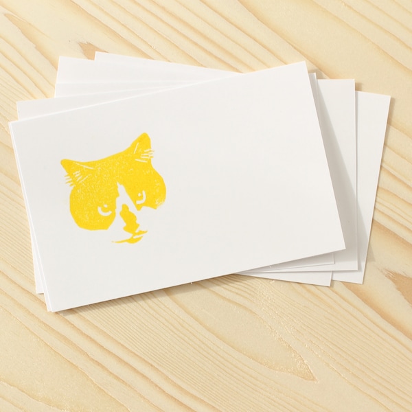 Lot de cartes tête de chat / mot doux minou / cadeau pour amoureux des chats / saint valentin