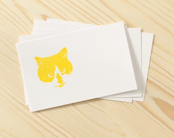 Cat face 6 cards set / kitty sweet nothing / cat lovers gift tag / valentine's day / handmade