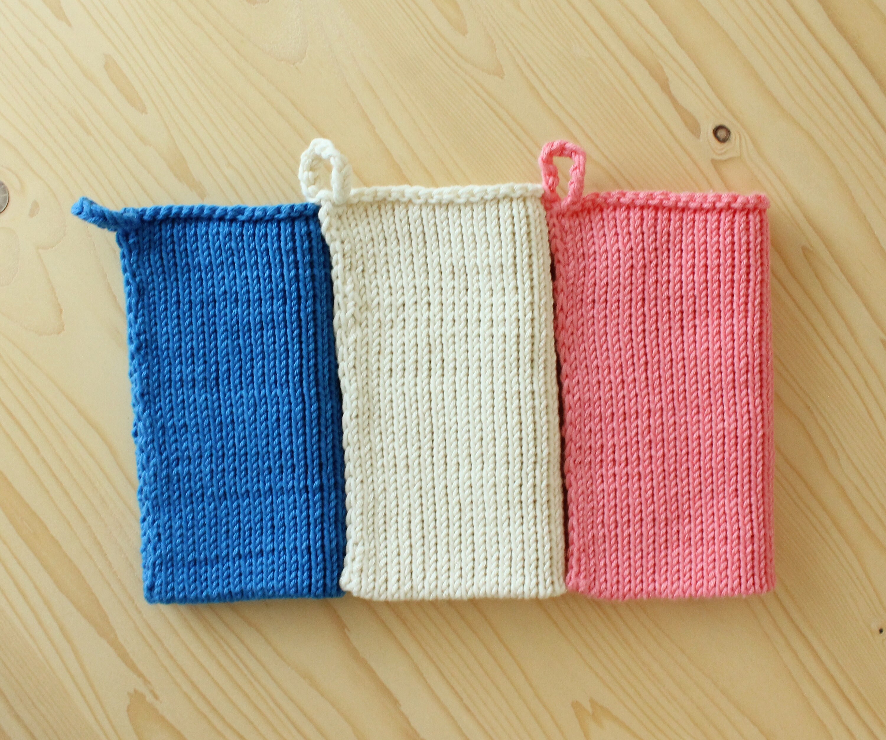 Serviette Tricotée Double Épaisseur, Serviette Pour Le Visage, Tricot Zéro Déchet, Fait Main