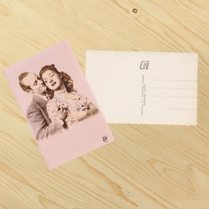 Carte de Saint Valentin vintage, éditions P I, carte postale d'amour, carte recolorisée