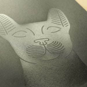 Bastet sérigraphie, poster déesse Bastet statue à tête de chat, Égypte Antique