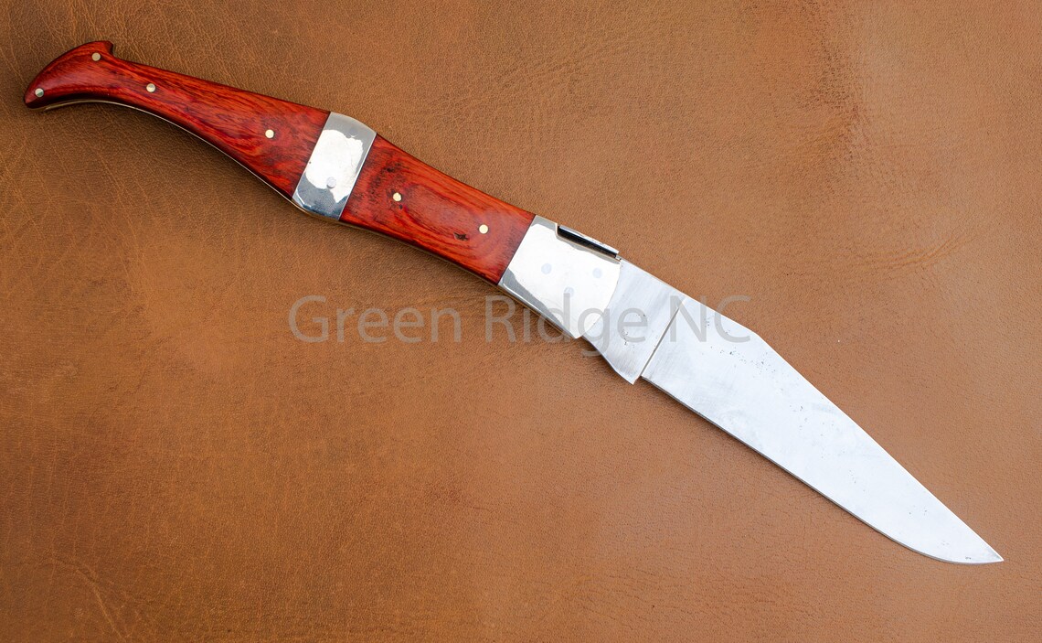 Folding Knife Slip Joint Knife Red Color Wood Handle Single Etsy