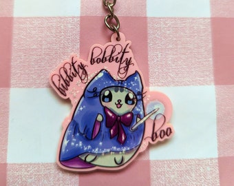 Fairy Cat Charm, cat gifts, kitten gift, charms, keyring charm, keychain charm, godmother gift, fairycore, magical girl