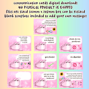 Communicatiekaarten Digitale download Eigenlijk autistisch, neurospicy, autismebewustzijn, trots, ADHD, autistisch, neurodiversiteit, neurodivergent