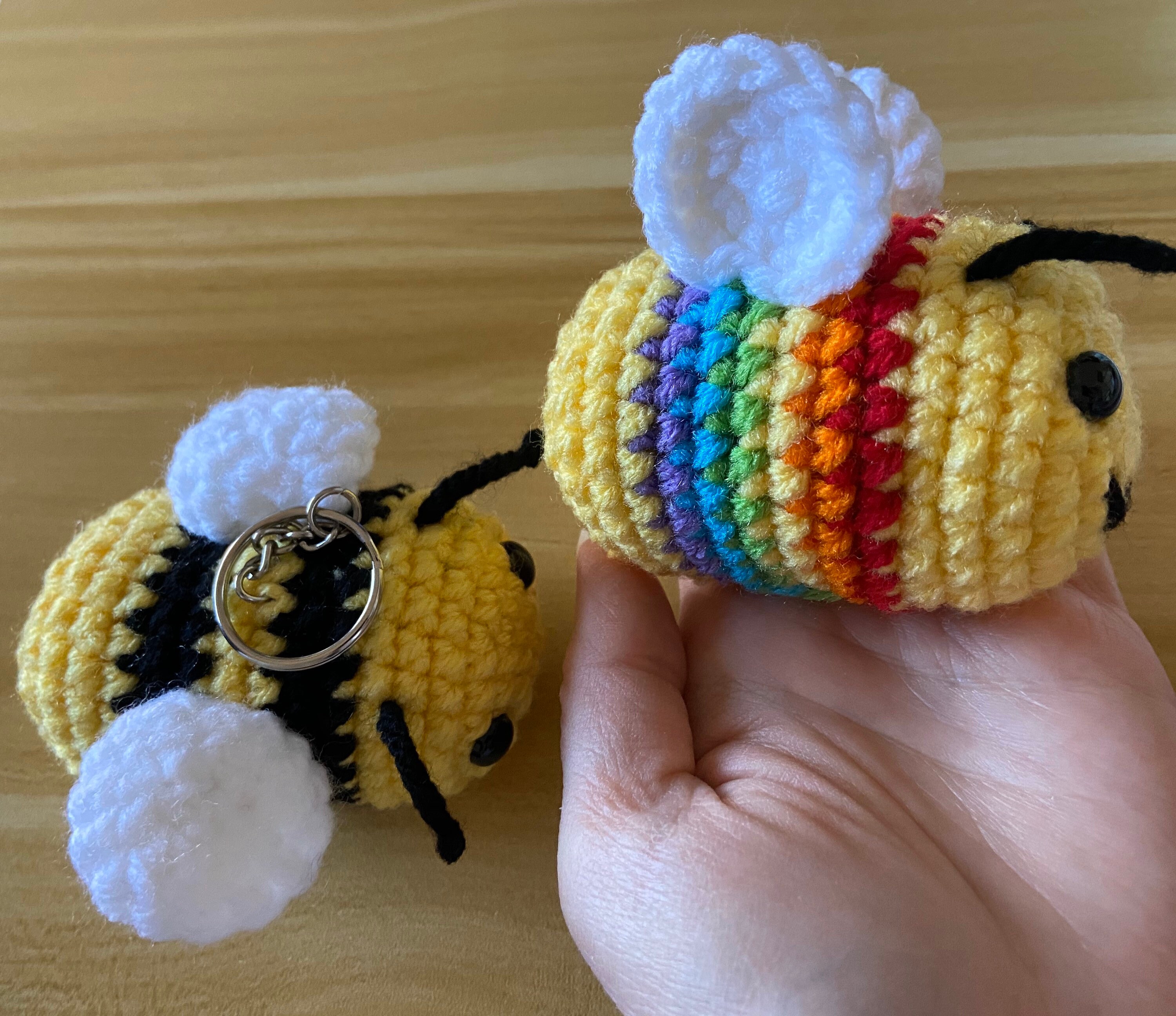 Crochet Bee Keychain Rainbow Bee Keychain Lgbtq Keychain Etsy UK