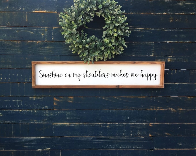 hand painted wood art piece. Sunshine on my shoulders makes me happy; Handmade