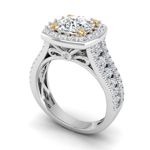 14k White Gold Halo Diamond Semi-Mount Ring