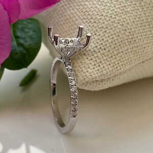 14k White Gold Semi- Mount Diamond Engagement Ring