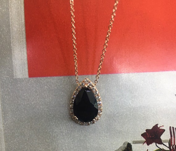 onyx and diamond pendant