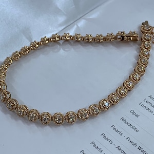2.80CT  Diamond Milgrain Tennis Bracelet in 14k Rose gold
