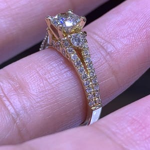 14k Yellow Gold Diamond Engagement Ring
