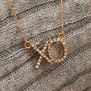 X0 Diamond Necklace in 14k Rose Gold
