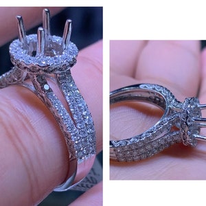 Anillo de compromiso de 14k de oro blanco de la semi-montaje
