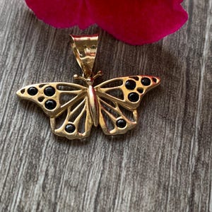 14k Yellow Gold Butterfly Pendant