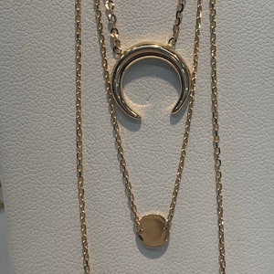 Crescent Moon Necklace Pendant in 14K Yellow Gold