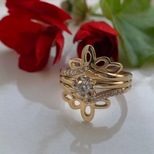 14k Yellow Gold Diamond Engagement Ring