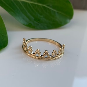 14 k Gelbgold Krone Band Ring