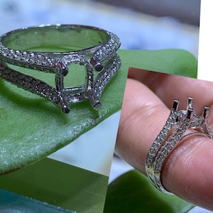 14k White Gold Diamond Semi-Mount Engagement Ring