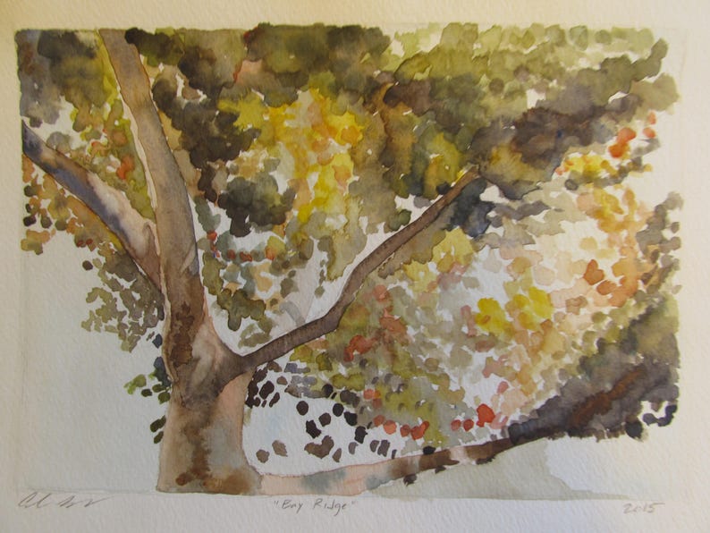 Tree branches 9x12 watercolor print image 3