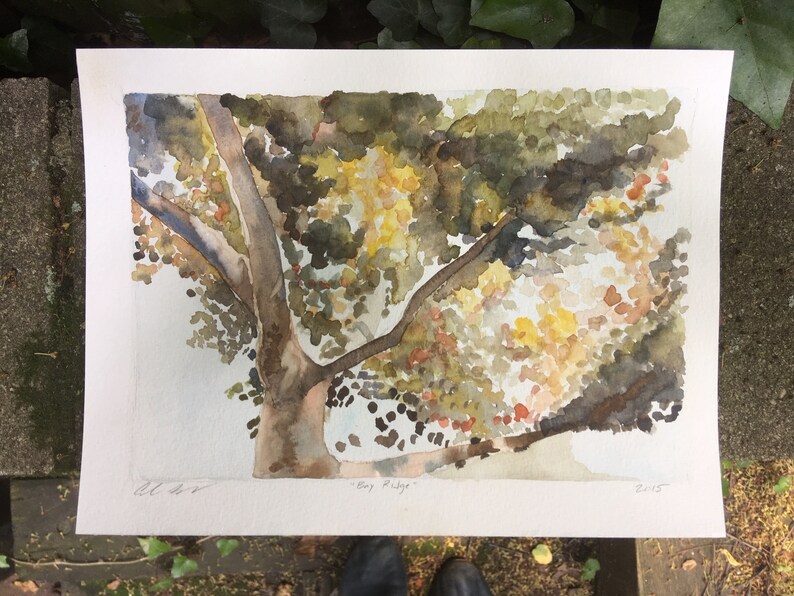 Tree branches 9x12 watercolor print image 4
