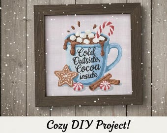 Hot cocoa cross stitch pattern  (PDF)