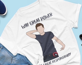 With Great Power Comes Great Responsibility t-shirt, Movie Quote, Gift for him, gift for her, Unisex T Shirt