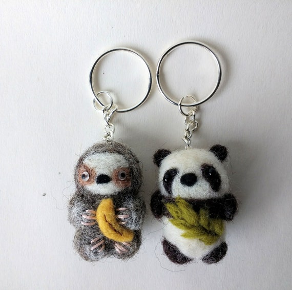 Needle Felted Animal Keyrings - Etsy Canada