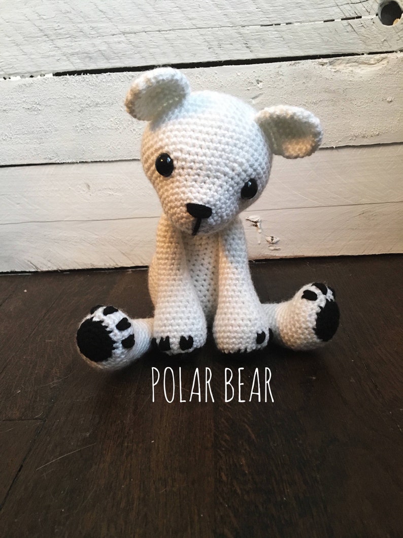 Teddy Bear // Amigurumi // Stuffed Toy // Nursery Decor // Made to Order Polar Bear