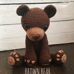 Teddy Bear // Amigurumi // Stuffed Toy // Nursery Decor // Made to Order Brown Bear