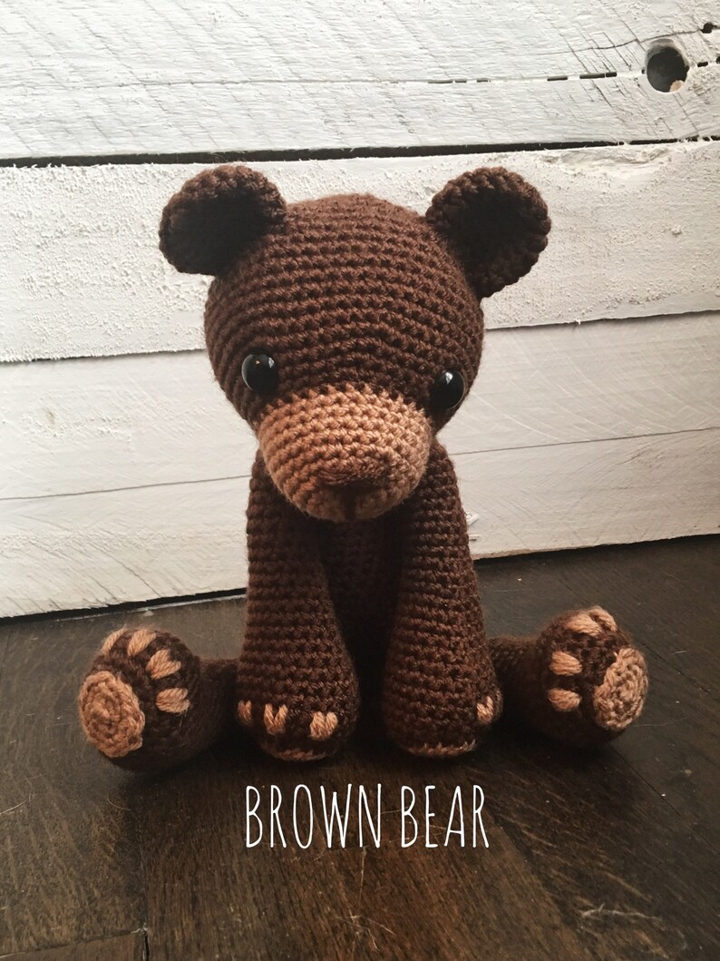 Teddy Bear // Amigurumi // Stuffed Toy // Nursery Decor // Made to Order Brown Bear