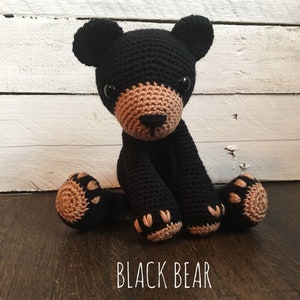 Teddy Bear // Amigurumi // Stuffed Toy // Nursery Decor // Made to Order Black Bear