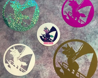Sailing Unicorn sticker pack - unicorn decal - sailing decal - sailing sticker - boat sticker - vinyl decal - vinyl sticker - unicorn