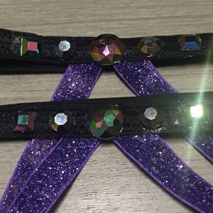 Rhinestone Glitter Leg Wraps , Leg Wraps , Garter Leg Wraps , Festival Outfit , Rave Outfit , Silicone Elastic , Leg Wraps Pair
