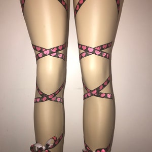 Heart breaker Leg Wraps , Soft Leg Wraps , Garter Leg Wraps , Stay-Up Leg Wraps , Non-Slip Leg Wraps , Leg Wraps Pair