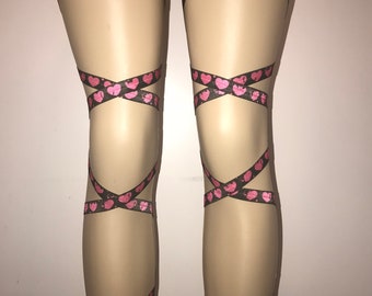 Heart breaker Leg Wraps , Soft Leg Wraps , Garter Leg Wraps , Stay-Up Leg Wraps , Non-Slip Leg Wraps , Leg Wraps Pair