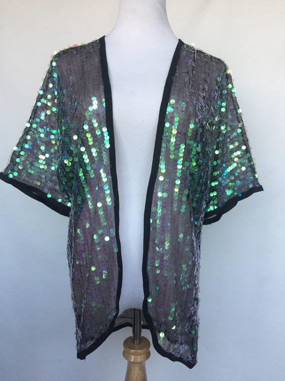 Mermaid Sequin Kimono Swimsuit Coverup Kimono Rave Etsy