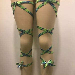 Tie Dye Leg Wraps , Soft Leg Wraps , Garter Leg Wraps , Stay-Up Leg Wraps , Non-Slip Leg Wraps , Leg Wraps Pair , Seattle Seahawks