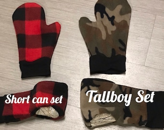 Tallboy Cozy Canadian beer mitt - mitten - tailgating - craft beer - coffee sleeve - soda can cooler - white elephant gift - beer drinker